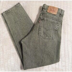 Levis 550 Jeans Mens 33x30 Green Olive Made in USA Vintage Straight Leg